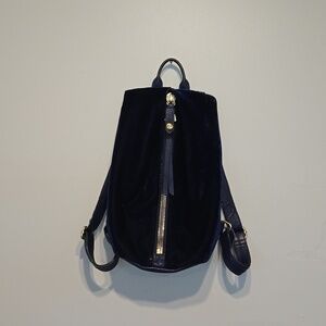 Aimee Kestenberg Tamitha Velvet and Leather Royal Blue Backpack with Gold Zip NWT - Beautiful Aimee Kestenberg Tamitha Backpack Purse Blue  main image 2